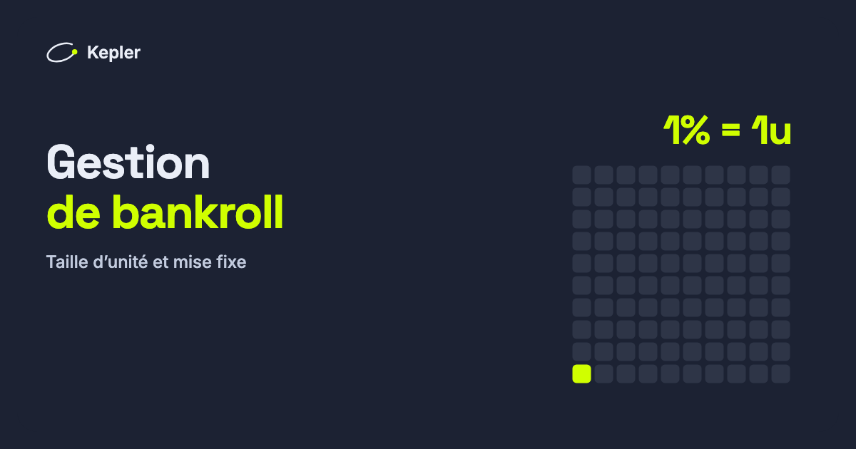 Une grille de 100 carrés représentant une bankroll, dont un mis en évidence : une unité vaut 1 % de la bankroll.