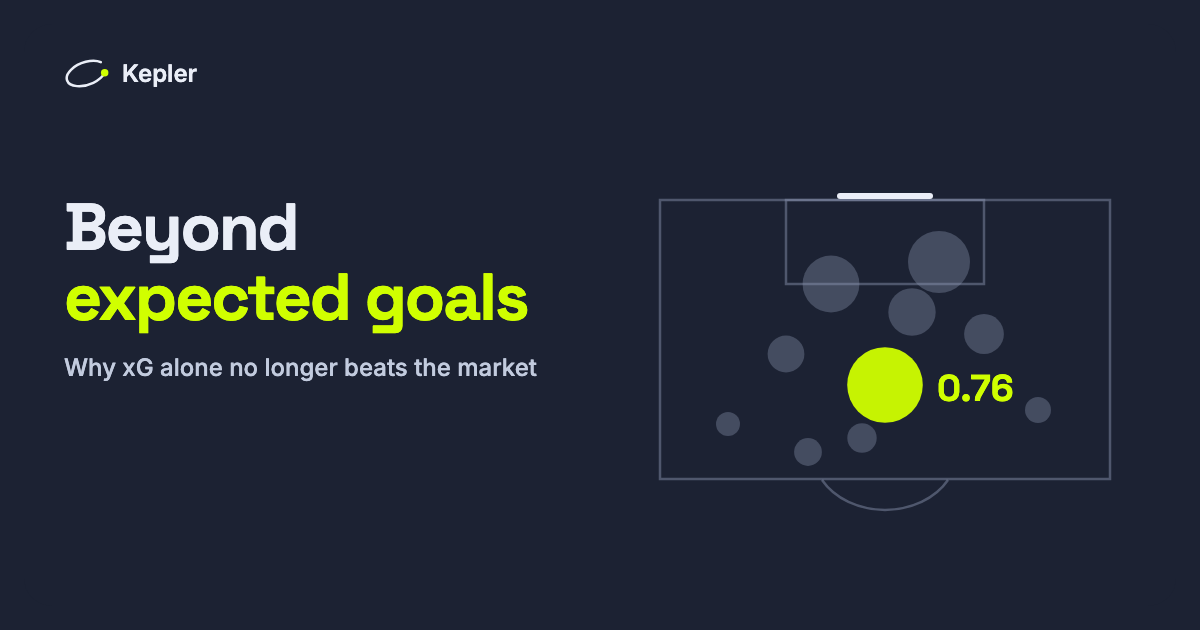 A penalty area seen from above with shots drawn as circles sized by their expected goals; the largest, a penalty, is worth 0.76 xG.